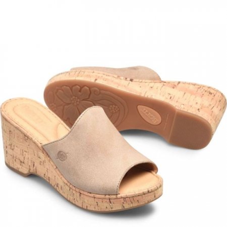 Women's Born Lilah Sandals - Cream Visone Distressed (Tan)