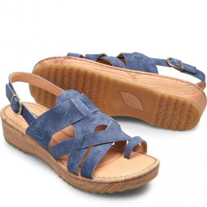 Women's Born Abbie Sandals - Indigo Suede (Blue)