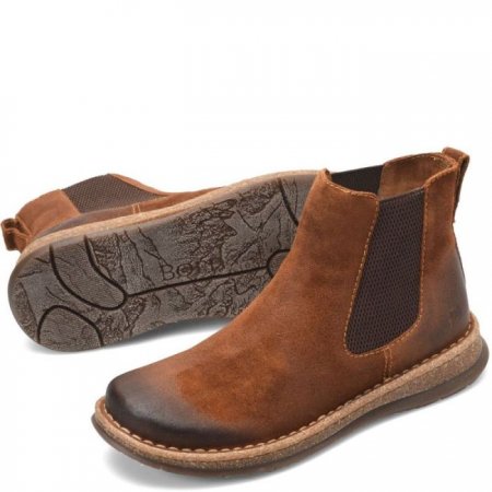 Men's Born Brody Boots - Glazed Ginger Distressed (Brown)