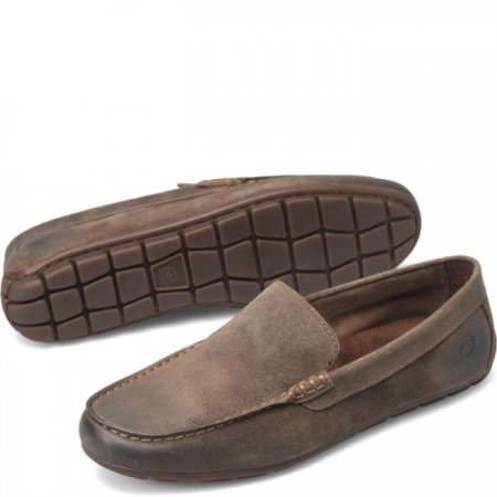 Men's Born Allan Slip-Ons & Lace-Ups - Taupe Mud Distressed (Brown)